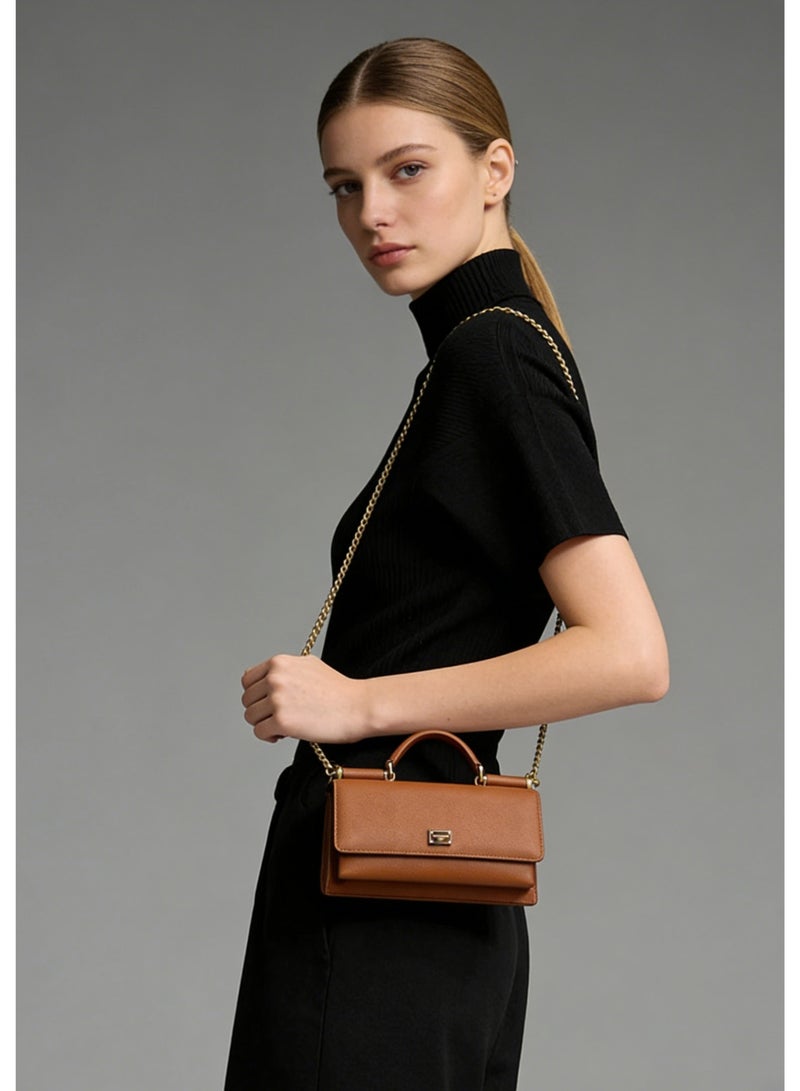 دي آند جي Dolce & Gabbana Dauphine ميني توت حقيبة | D & G علامة مخطوطة حقيبة يد من جلد العجل مع حزام سلاسل قابل للإزالة ، حفلات مسائية رائعة سلاسل فتاة - Image 2